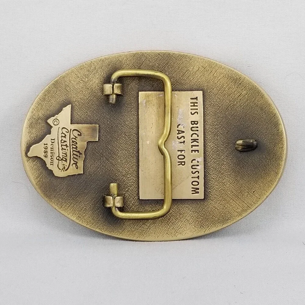 Belt Buckle Brass 1989 Underground Overhead Metering School Garden City‎ Kansas